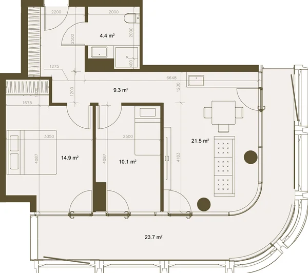 Планировка 2+1, ЖК Cinema City