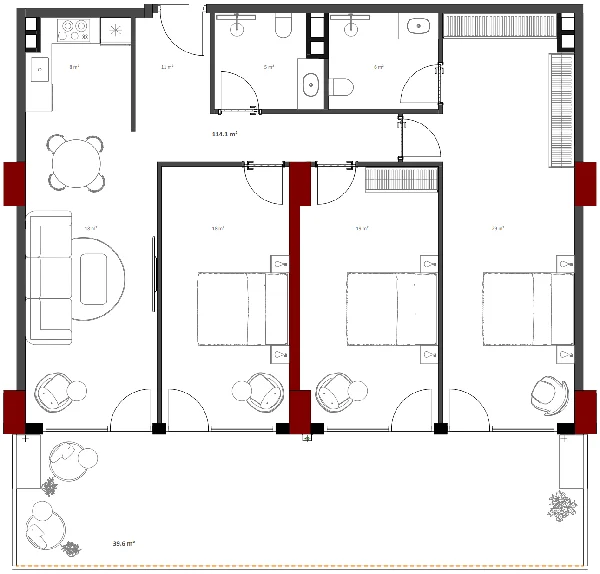 Планировка 3+1, ЖК Idea Panorama II