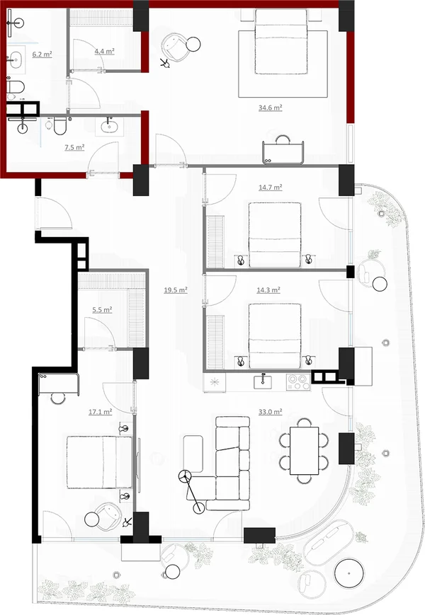 Планировка 4+1, ЖК Idea Panorama II
